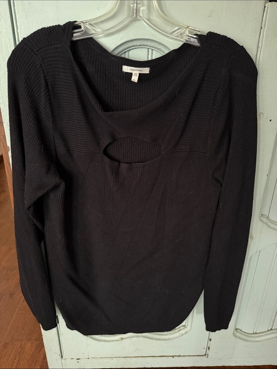 Maurices Sweaters - Maurices Black Ribbed Crewneck Sweater with Front Keyhole